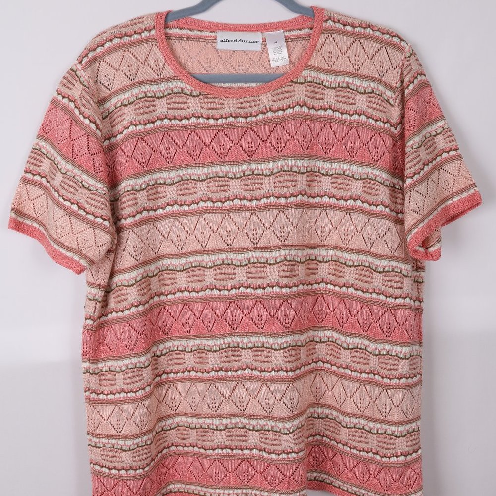 Alfred Dunner Pink Knit Sweater